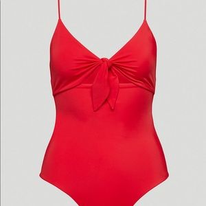 Aritzia Wilfred Red Tie-Front Bodysuit/Swimsuit